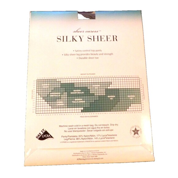 Sheer Caress Silky Sheer Pantyhose Short Smoke Gray 88 Control Top Vintage NOS - Picture 2 of 2